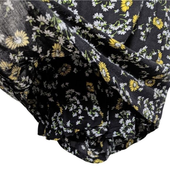 FREE PEOPLE Jinx Black Floral Print Tie-Front Romper - Picture 5 of 10